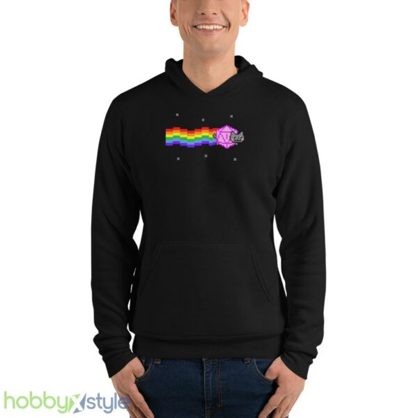 Nyan d20 cat Shirt, dungeons and cats, dnd tshirt - Unisex Fleece Pullover Hoodie
