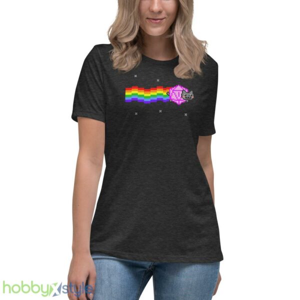 Nyan d20 cat Shirt, dungeons and cats, dnd tshirt - Women's Relaxed Short Sleeve Jersey Tee-1