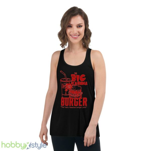 Pulp Fiction 2 directed by Quentin Tarantino Samuel L Jackson Jules Winnfield John Travolta Vincent Vega the Big Kahuna Burger mens t shirt - Women's Flowy Racerback Tank