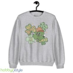Retro St Patty's Day Comfort Colors Shirt, Shamrock clover shirt - Unisex Heavy Blend Crewneck Sweatshirt