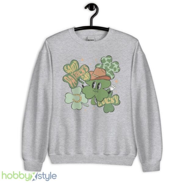 Retro St Patty's Day Comfort Colors Shirt, Shamrock clover shirt - Unisex Heavy Blend Crewneck Sweatshirt