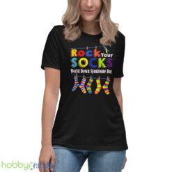 Rock Your Socks World Down Syndrome Day Shirt, Down Syndrome Shirt - Women's Relaxed Short Sleeve Jersey Tee