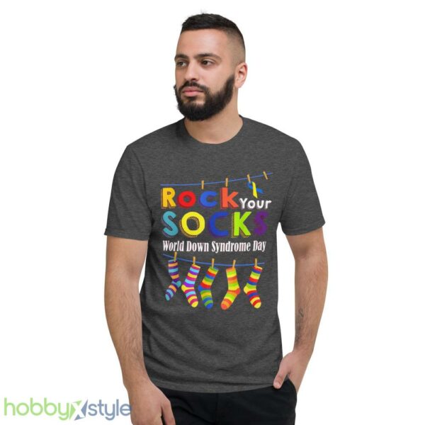 Rock Your Socks World Down Syndrome Day Shirt, Down Syndrome Shirt - Short Sleeve T-Shirt-1