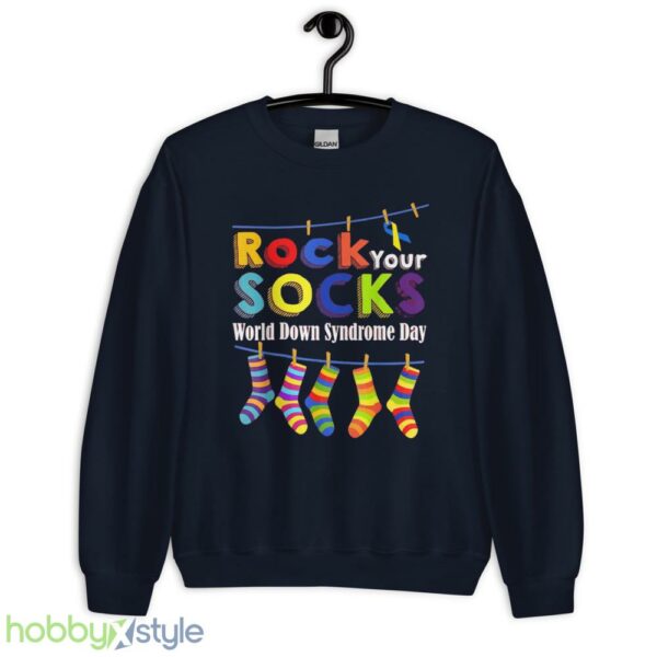 Rock Your Socks World Down Syndrome Day Shirt, Down Syndrome Shirt - Unisex Crewneck Sweatshirt-1