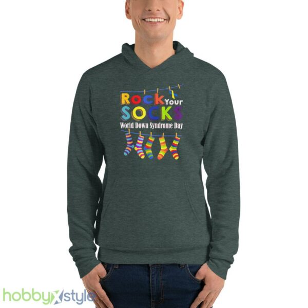 Rock Your Socks World Down Syndrome Day Shirt, Down Syndrome Shirt - Unisex Fleece Pullover Hoodie-1