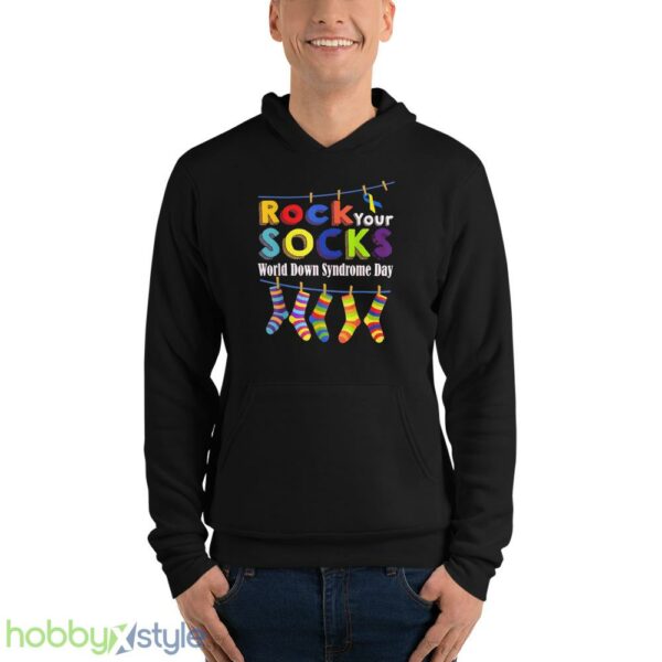 Rock Your Socks World Down Syndrome Day Shirt, Down Syndrome Shirt - Unisex Fleece Pullover Hoodie