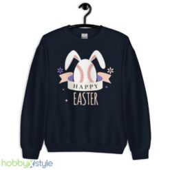 Sport Bunny Baseball Easter Day Egg Rabbit Baseball Ears Funny shirt - Unisex Crewneck Sweatshirt-1