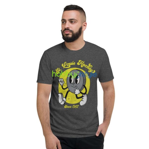 st. louis hockey shirt, cartoon character hockey puck since 1967 saint louis hockey - Short Sleeve T-Shirt-1