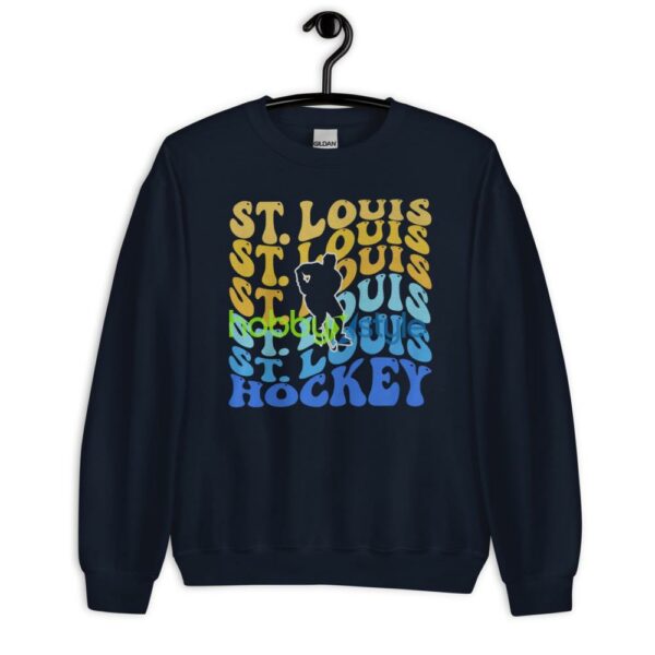 st. louis hockey shirt, retro wavy text st. louis hockey unisex adult DARK tshirt - Unisex Crewneck Sweatshirt-1
