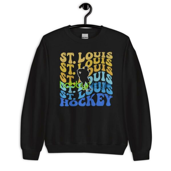 st. louis hockey shirt, retro wavy text st. louis hockey unisex adult DARK tshirt - Unisex Crewneck Sweatshirt
