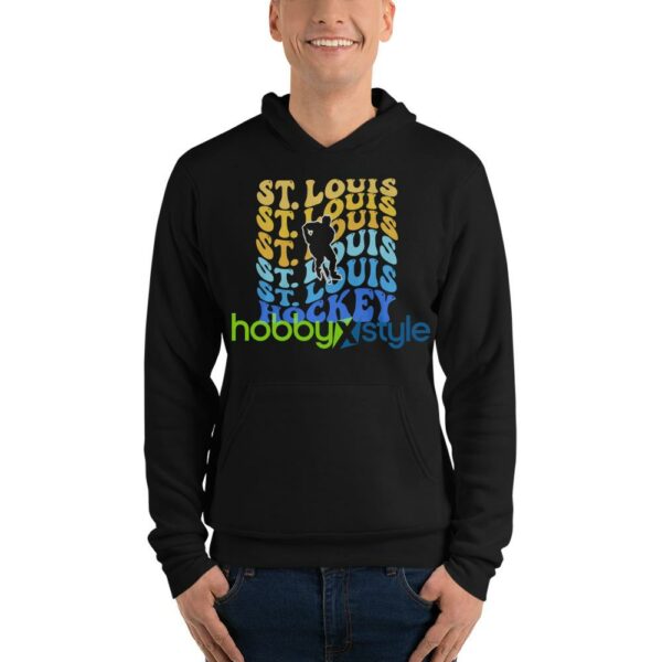 st. louis hockey shirt, retro wavy text st. louis hockey unisex adult DARK tshirt - Unisex Fleece Pullover Hoodie