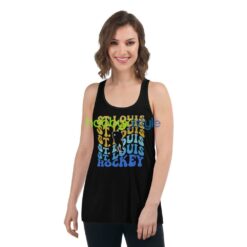 st. louis hockey shirt, retro wavy text st. louis hockey unisex adult DARK tshirt - Women's Flowy Racerback Tank