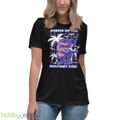T REX Purple Up For Military Kids Purple Month Military Children shirt - Women's Relaxed Short Sleeve Jersey Tee
