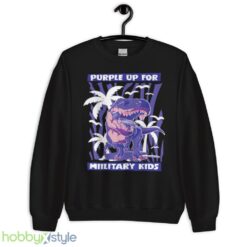 T REX Purple Up For Military Kids Purple Month Military Children shirt - Unisex Crewneck Sweatshirt
