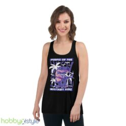 T REX Purple Up For Military Kids Purple Month Military Children shirt - Women's Flowy Racerback Tank