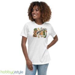 The Hunt Is On Shirt, Easter Carrot and Camouflage Eggs Shirt - Women's Relaxed Short Sleeve Jersey Tee