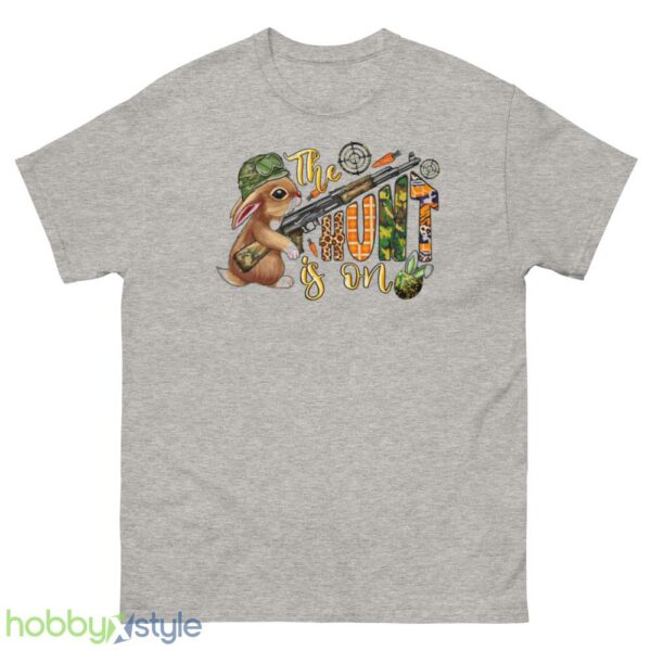 The Hunt Is On Shirt, Easter Carrot and Camouflage Eggs Shirt - 500 Men’s Classic Tee Gildan