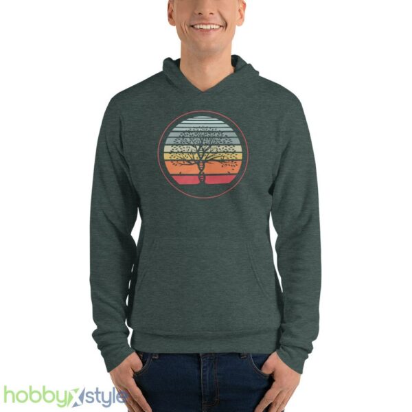 Yoga And Meditation Design And Dna Tree Of Life Vintage T-Shirt - Unisex Fleece Pullover Hoodie-1