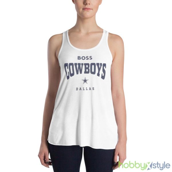 2023 Dallas Cowboys BOSS NFL Huddle Graphics T-Shirts - 8800 Women's Flowy Racerback Tank