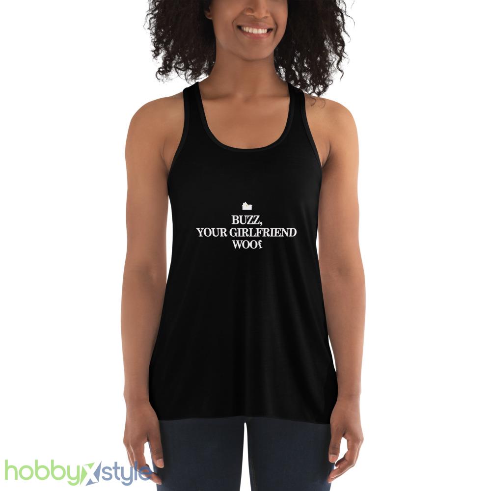 Buzz, Your Girlfriend, Woof Kids T-Shirt - 8800 Women's Flowy Racerback Tank Buzz, Your Girlfriend, Woof Kids T-Shirt - 8800 Women's Flowy Racerback Tank