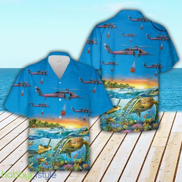129th Rescue Wing Hh 60g Pave Hawk Summer 3D Hawaiian Shirt - 129th Rescue Wing Hh 60g Pave Hawk Summer Hawaiian Shirt