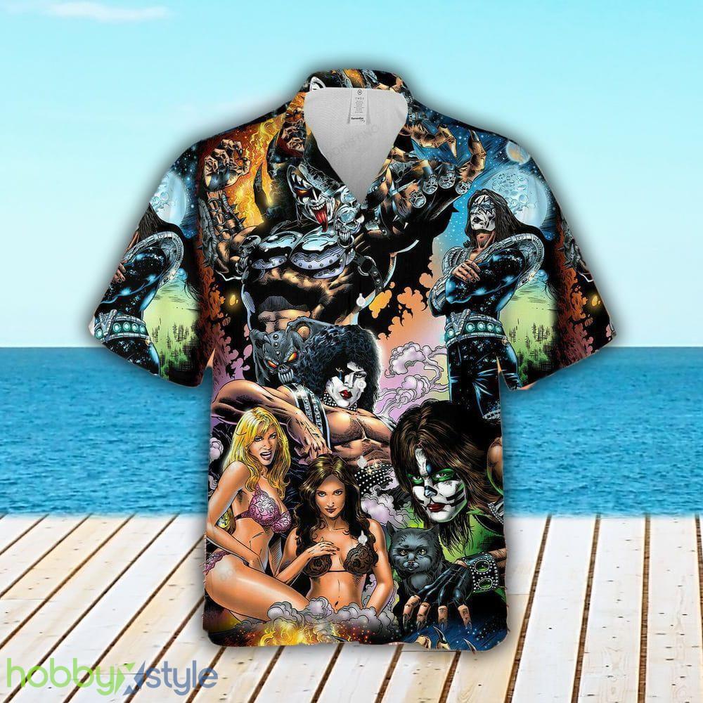 1973 Kiss Summer Unisex Short Sleeve Limited Edition 3D Hawaiian Shirt For Men And Women - 1973 Kiss Summer Unisex Short Sleeve Limited Edition Hawaiian Shirt