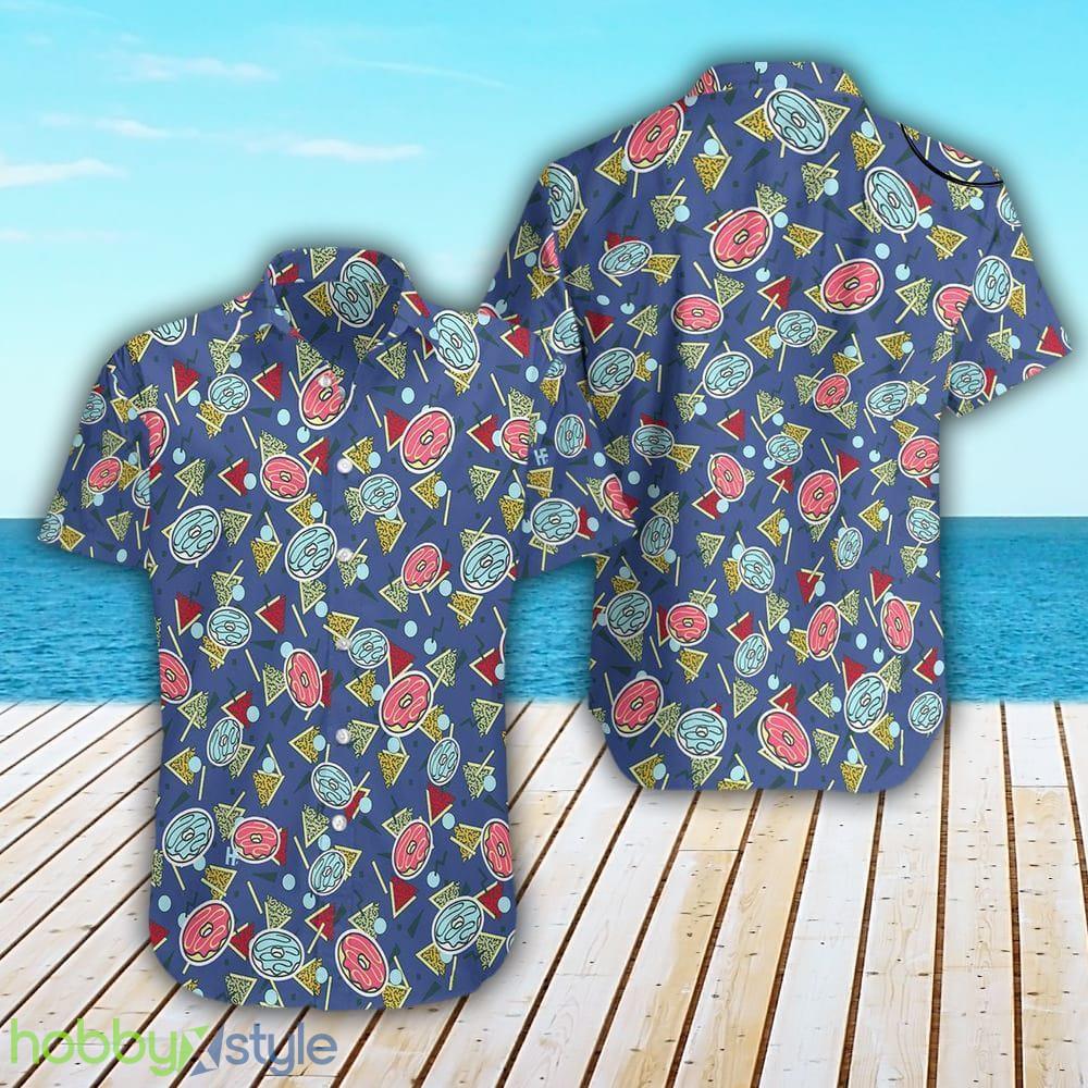 Abstract Geometric Donut Seamless Pattern Limited Edition Printed 3D Hawaiian Shirt - Abstract Geometric Donut Seamless Pattern Limited Edition Hawaiian Shirt
