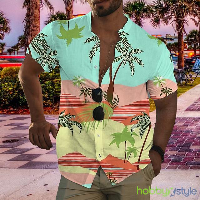 Aloha Shirt Coconut Tree Turndown Print Outdoor Print Hawaiian Shirt For Men And Women - Aloha Shirt Coconut Tree Turndown Print Outdoor Print Hawaiian Shirt For Men And Women