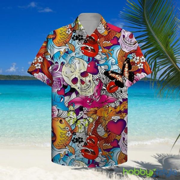 Aloha Shirt Skull Turndown 3D Print Holiday 3D Print Hawaiian Shirt For Men And Women - Aloha Shirt Skull Turndown 3D Print Holiday 3D Print Hawaiian Shirt For Men And Women