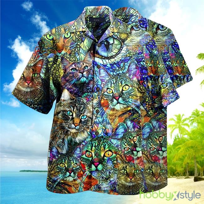 Animal Cat Graphic Prints Turndown Holiday Print Soft Hawaiian Shirt For Men And Women - Animal Cat Graphic Prints Turndown Holiday Print Soft Hawaiian Shirt For Men And Women