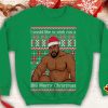 Barry Wood wish Big Merry Christmas Ugly Funny meme inspired Crewneck sweatshirt Santa xmas party sitting on a bed - 260523-084540