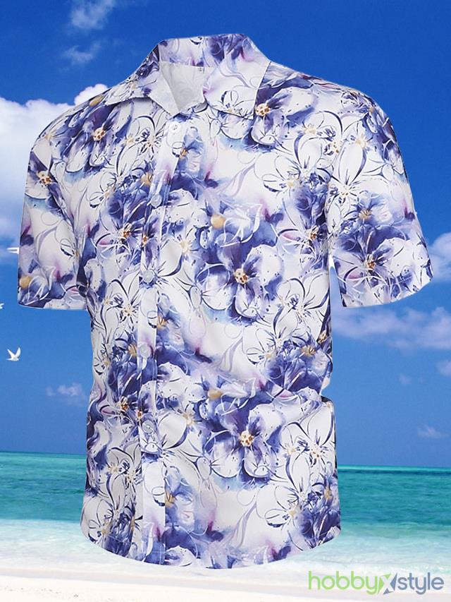Beach Shirt Deep Graphic Turndown Holiday Vacation Modern Contemporary Hawaiian Shirt - Beach Shirt Deep Graphic Turndown Holiday Vacation Modern Contemporary Hawaiian Shirt