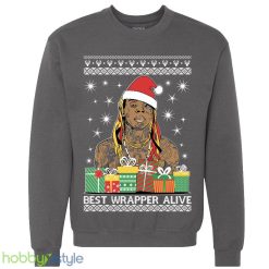 Best Wrapper Alive Ugly Wayne xmas party inspired Crewneck sweatshirt lil Santa xmas gift - Best Wrapper Alive Ugly Christmas Sweater Wayne xmas party inspired Crewneck sweatshirt lil Santa xmas gift_3