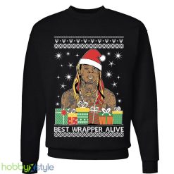 Best Wrapper Alive Ugly Wayne xmas party inspired Crewneck sweatshirt lil Santa xmas gift - Best Wrapper Alive Ugly Christmas Sweater Wayne xmas party inspired Crewneck sweatshirt lil Santa xmas gift_1