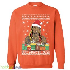 Best Wrapper Alive Ugly Wayne xmas party inspired Crewneck sweatshirt lil Santa xmas gift - Best Wrapper Alive Ugly Christmas Sweater Wayne xmas party inspired Crewneck sweatshirt lil Santa xmas gift_5