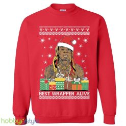 Best Wrapper Alive Ugly Wayne xmas party inspired Crewneck sweatshirt lil Santa xmas gift - Best Wrapper Alive Ugly Christmas Sweater Wayne xmas party inspired Crewneck sweatshirt lil Santa xmas gift_6