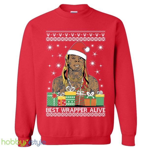 Best Wrapper Alive Ugly Wayne xmas party inspired Crewneck sweatshirt lil Santa xmas gift - Best Wrapper Alive Ugly Christmas Sweater Wayne xmas party inspired Crewneck sweatshirt lil Santa xmas gift_6