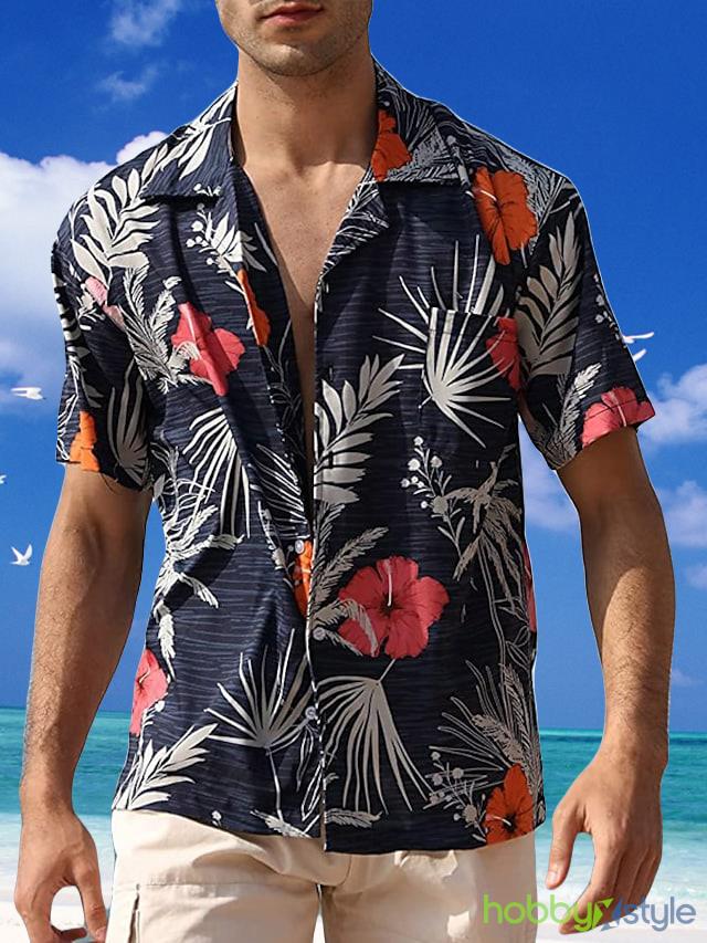 Camp Collar Shirt Deep Graphic Plants Turndown Holiday Print Hawaiian Shirt For Men And Women - Camp Collar Shirt Deep Graphic Plants Turndown Holiday Print Hawaiian Shirt For Men And Women