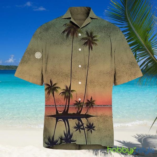 Camp Shirt Aloha Shirt Coconut Tree Scenery Turndown Khaki Print Outdoor Print Hawaiian Shirt - Camp Shirt Aloha Shirt Coconut Tree Scenery Turndown Khaki Print Outdoor Print Hawaiian Shirt