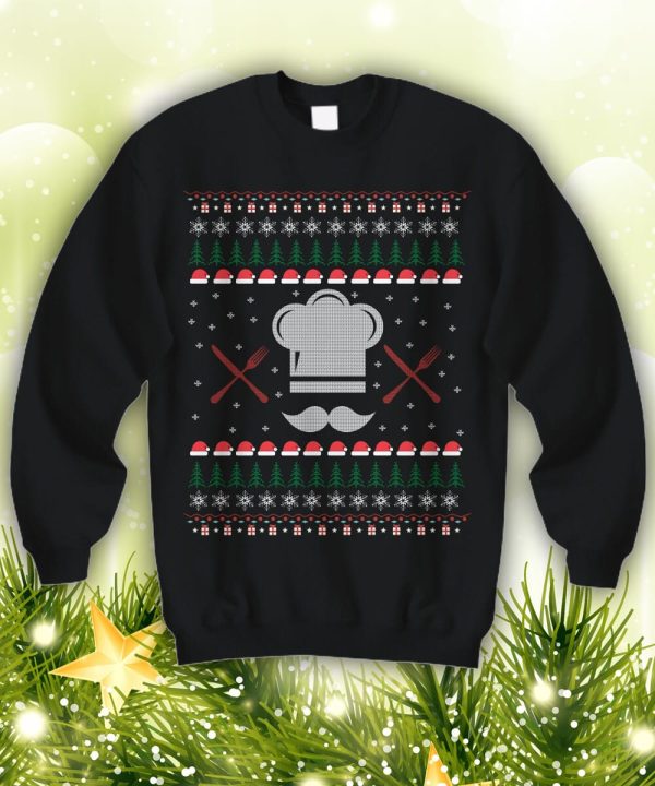 CHEF Ugly Toque Ugly Xmas Holiday Sweatshirt Culinary Christmas Gift for any Holiday Cook Caterer Restaurant Baker Foodie - 260523-085240