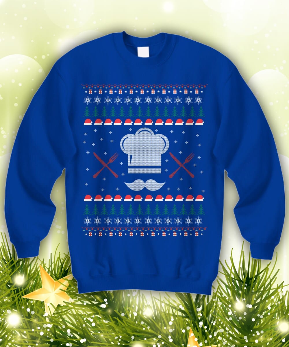 CHEF Ugly Toque Ugly Xmas Holiday Sweatshirt Culinary Christmas Gift for any Holiday Cook Caterer Restaurant Baker Foodie - 260523-085237