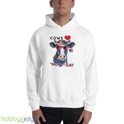 Cows MOO Sa 4th of July Shirt Farm Cow Independence Day Gift Patriotic Tee - 18500 Unisex Heavy Blend Hooded Sweatshirt