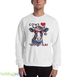Cows MOO Sa 4th of July Shirt Farm Cow Independence Day Gift Patriotic Tee - 18000 Unisex Heavy Blend Crewneck Sweatshirt