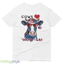 Cows MOO Sa 4th of July Shirt Farm Cow Independence Day Gift Patriotic Tee - 980 Lightweight Fashion Short Sleeve T-Shirt