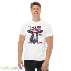 Cows MOO Sa 4th of July Shirt Farm Cow Independence Day Gift Patriotic Tee - Men’s Classic Tee Gildan 5000