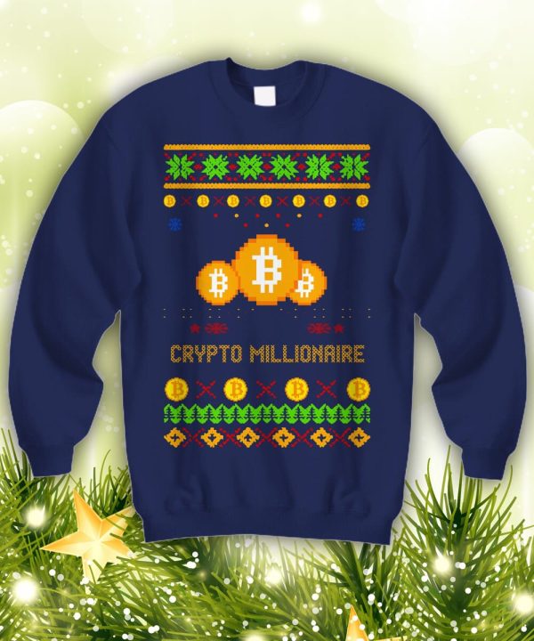 Crypto Ugly Holiday Sweatshirt Christmas Gift Festive altcoin 4th quarter bull market bullish jumper money investing - 260523-085534