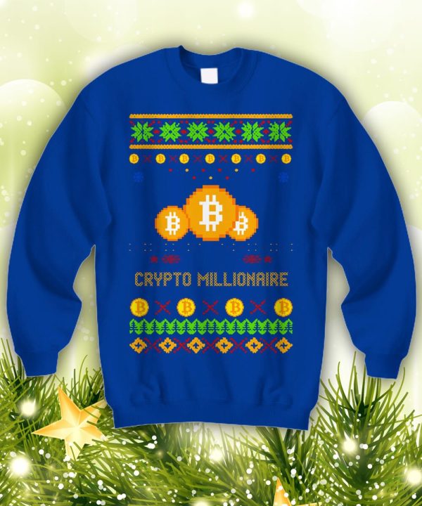 Crypto Ugly Holiday Sweatshirt Christmas Gift Festive altcoin 4th quarter bull market bullish jumper money investing - 260523-085536