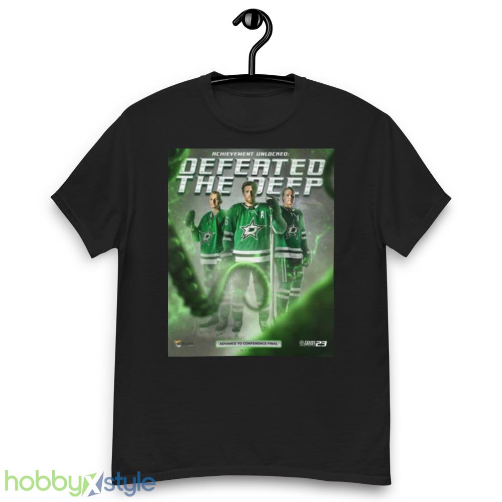 dallas-stars-achievement-unlocked-defeated-the-deep-shirt-5.jpeg Dallas Stars Achievement Unlocked Defeated The Deep Shirt - Men’s Classic Tee Gildan 5000