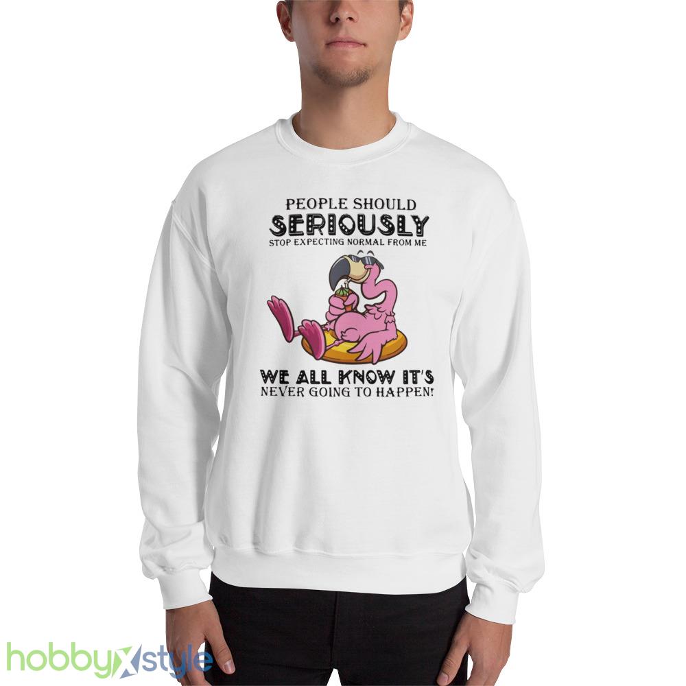 Flamingo Stop Asking Why I’m Crazy Shirt Summer Birthday Gift for Best Friend - 18000 Unisex Heavy Blend Crewneck Sweatshirt