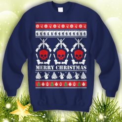 Guns and Skulls Ugly sweatshirt party holiday shirt jumper ammo hunting hunter prepper prepping pewpew shooter shooting - 260523-090413